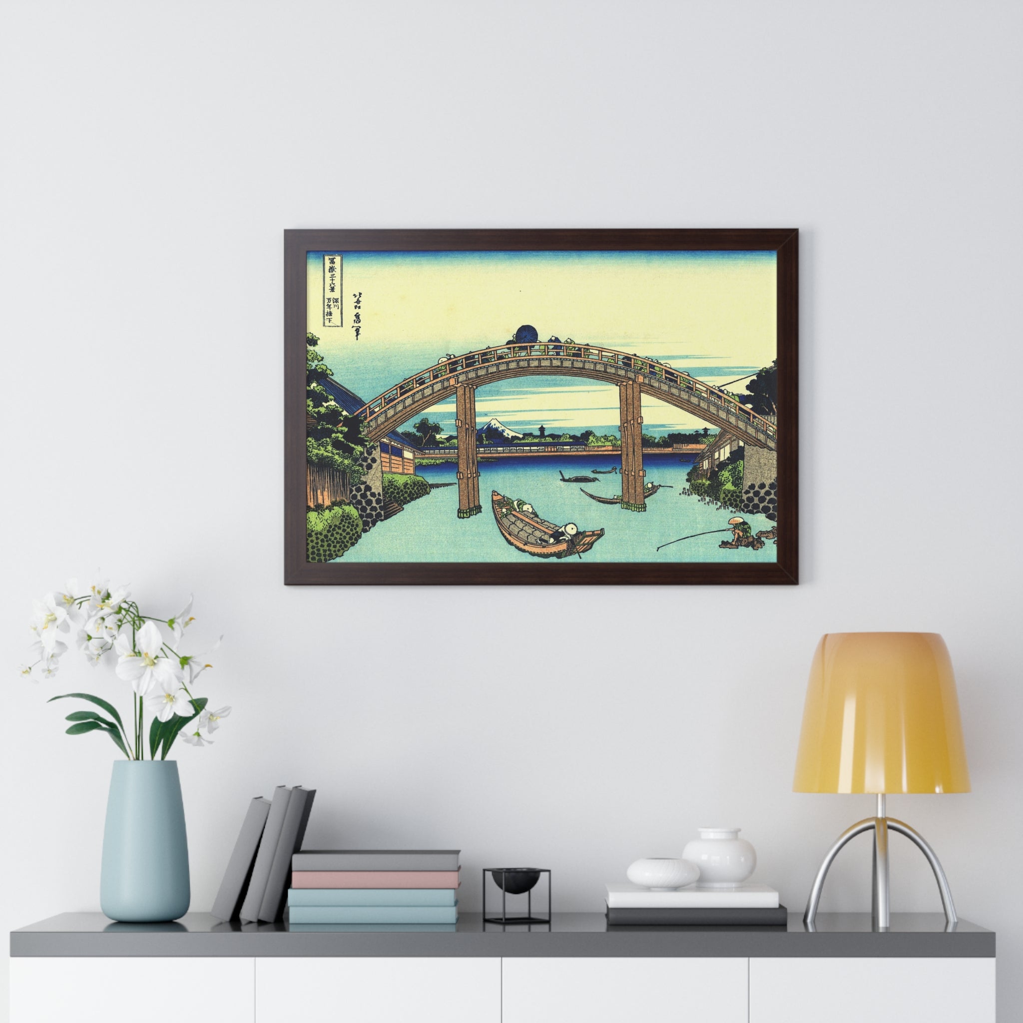 Under Mannen Bridge at Fukagawa - Katsushika Hokusai