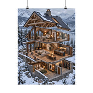 Mountain Cabin Cutaway Poster