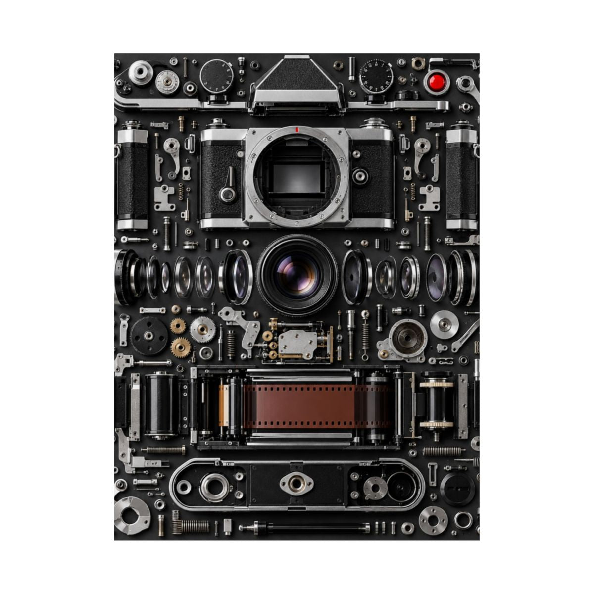 Analog Camera Exploded View Poster