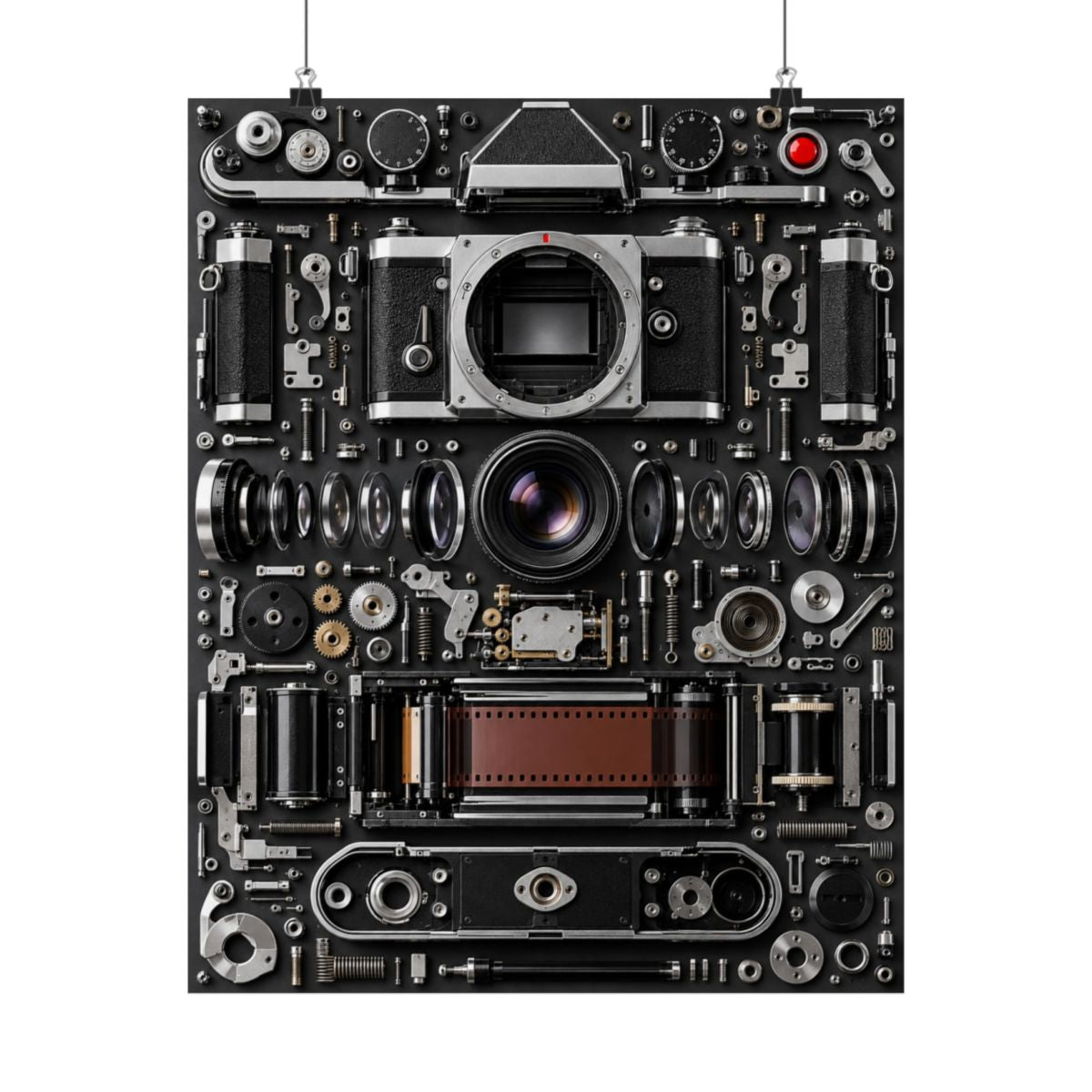 Analog Camera Exploded View Poster