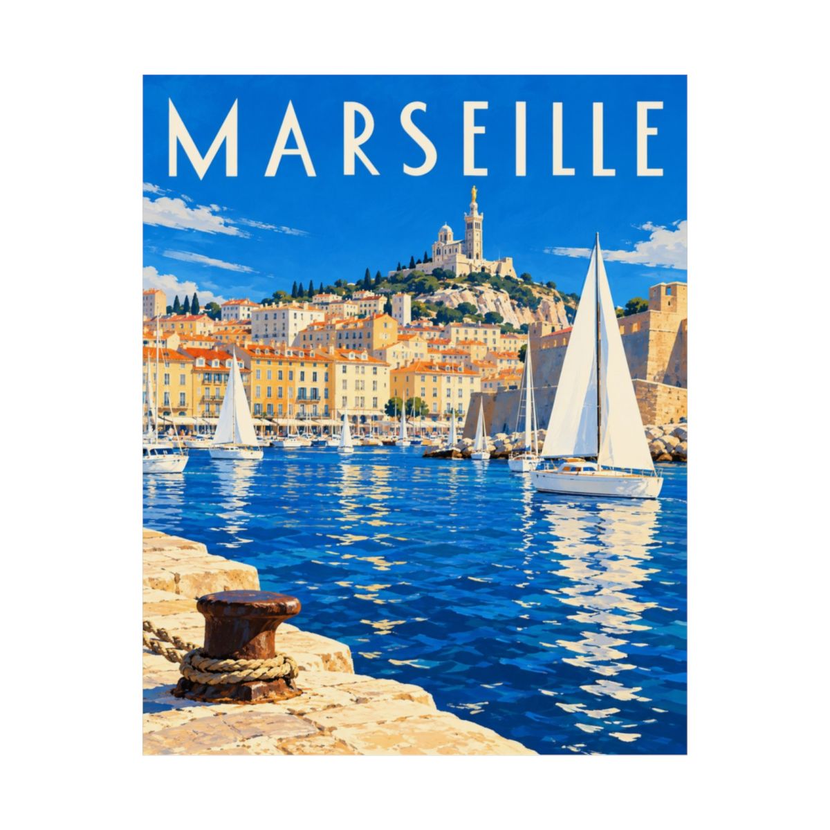 Marseille Harbor Poster
