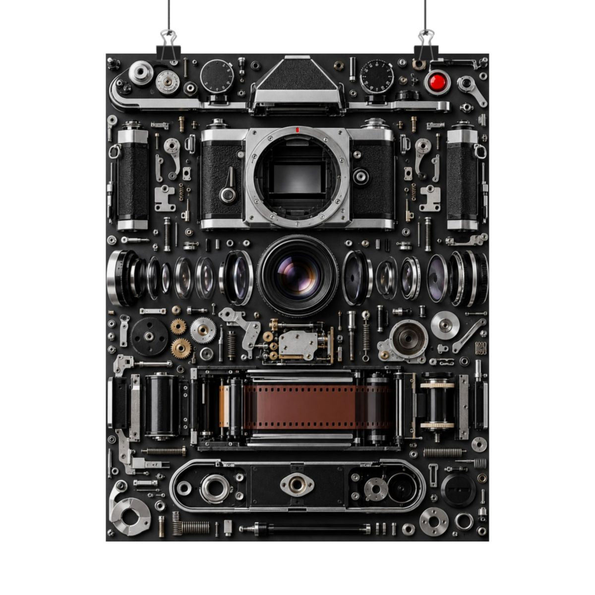 Analog Camera Exploded View Poster