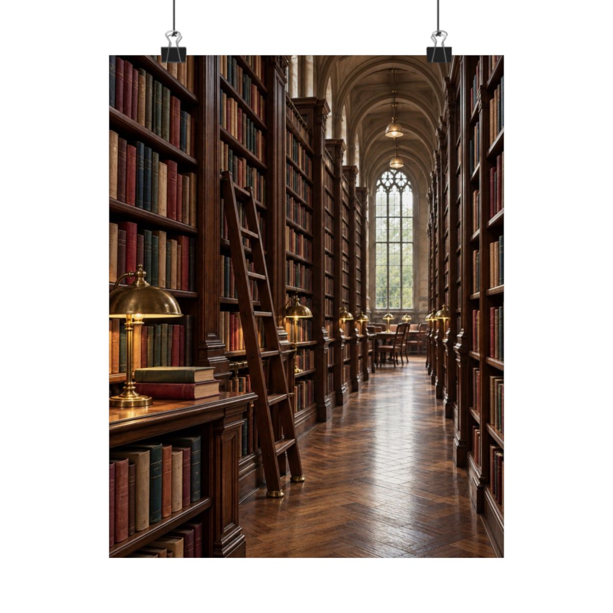 Quiet Library Aisle Poster