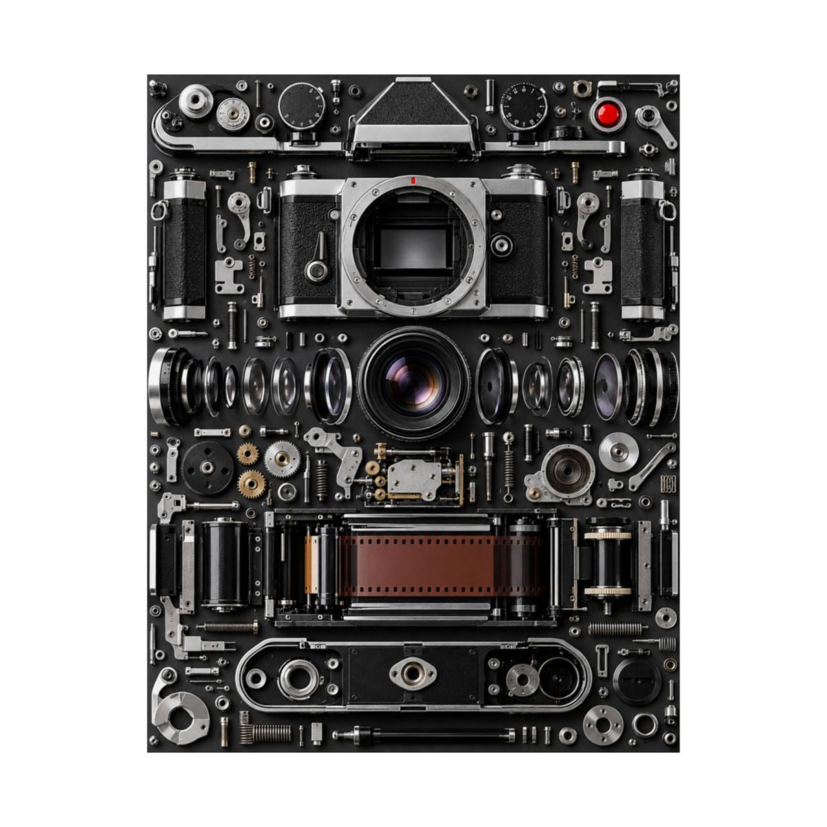 Analog Camera Exploded View Poster