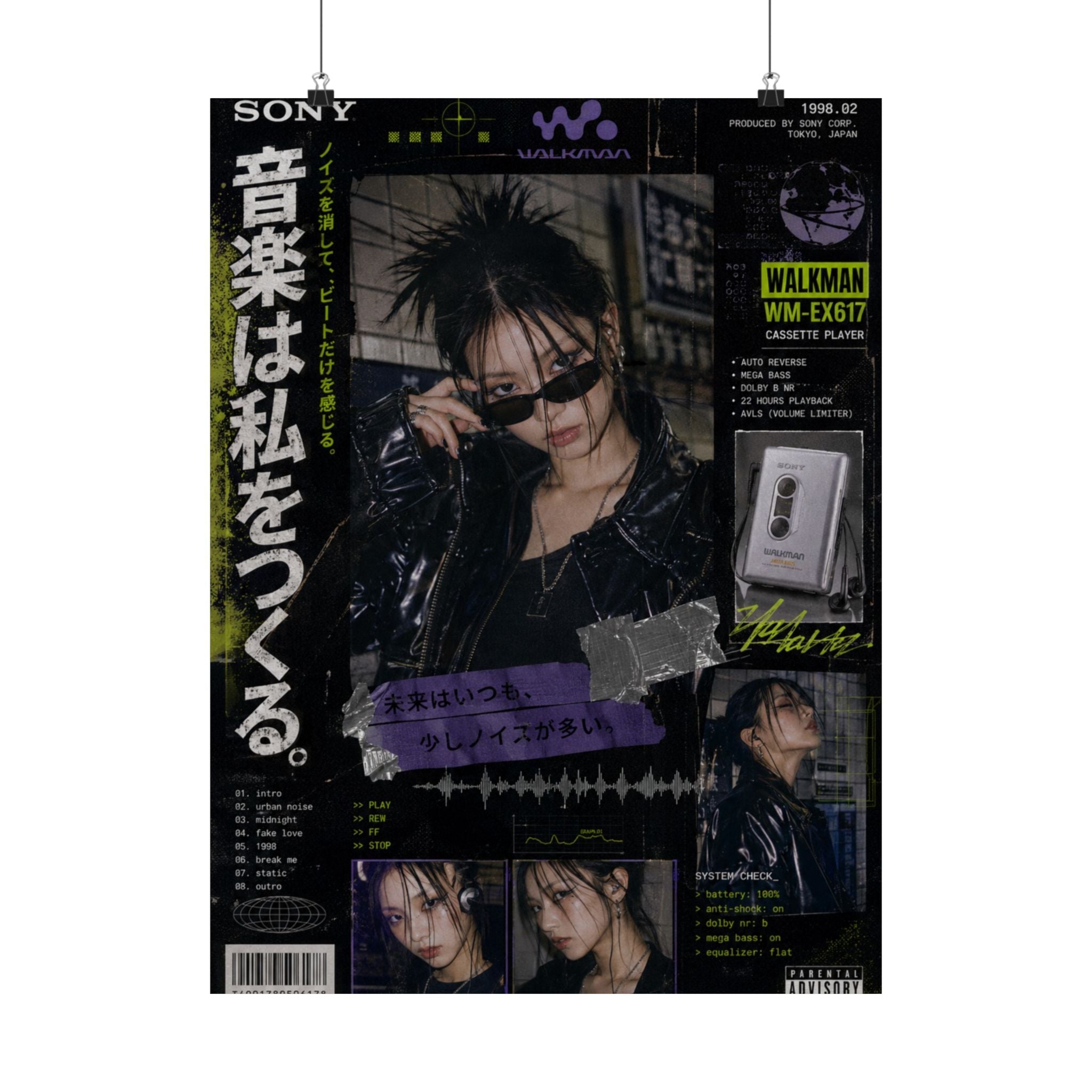 Walkman Noir Portrait Poster