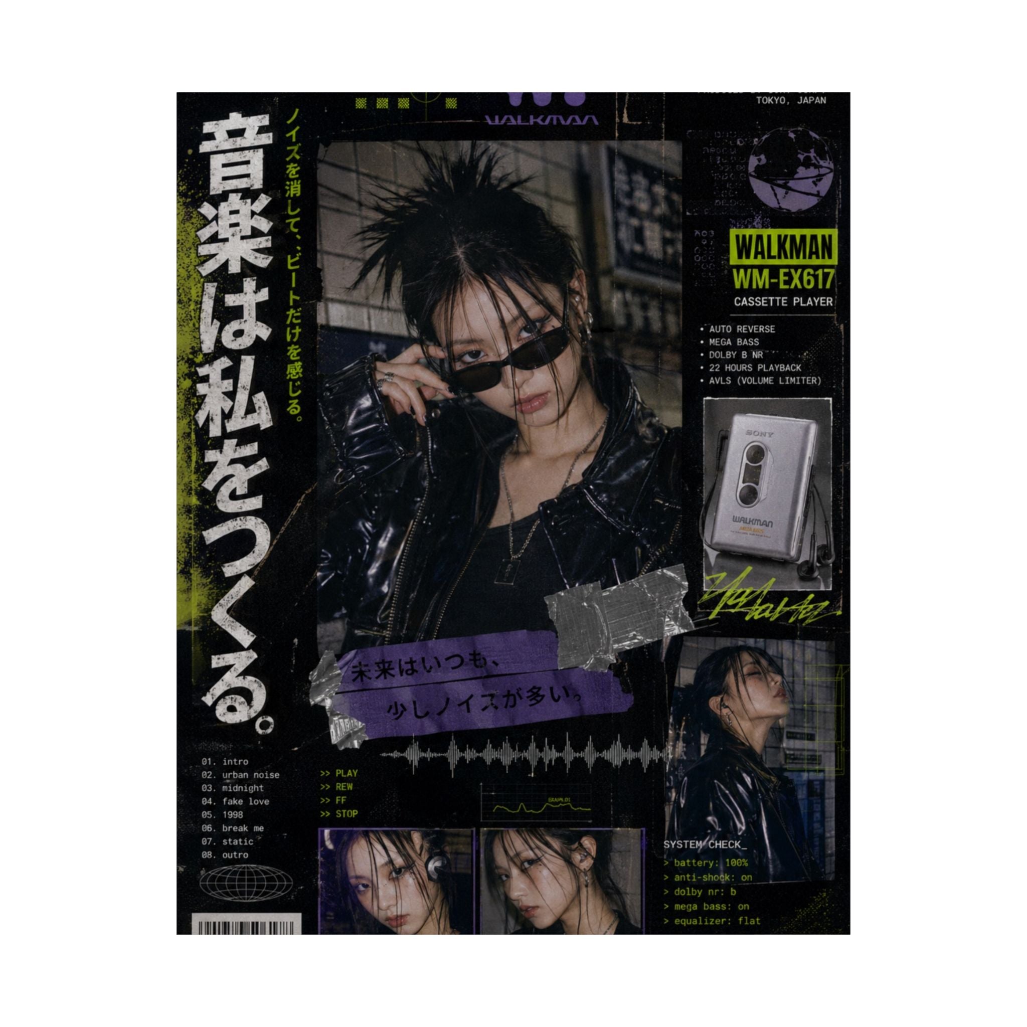 Walkman Noir Portrait Poster