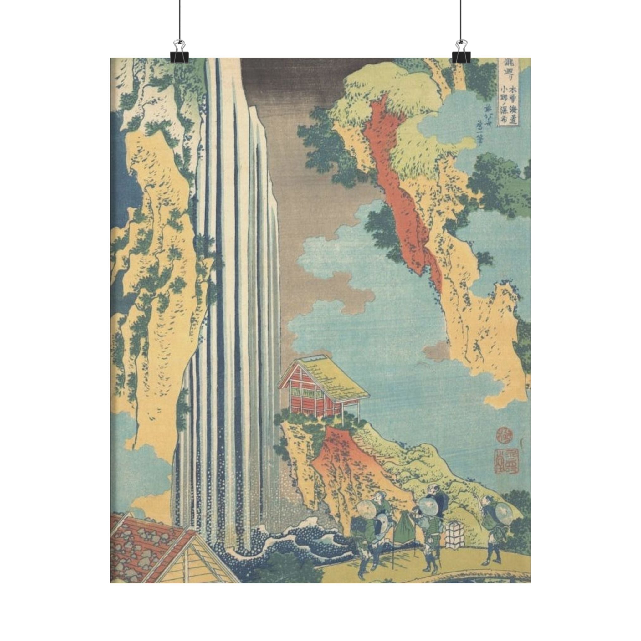 Ono Waterfall on the Kisokaidō - Hokusai Poster