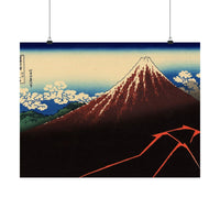 Rainstorm Beneath the Summit - Katsushika Hokusai Poster