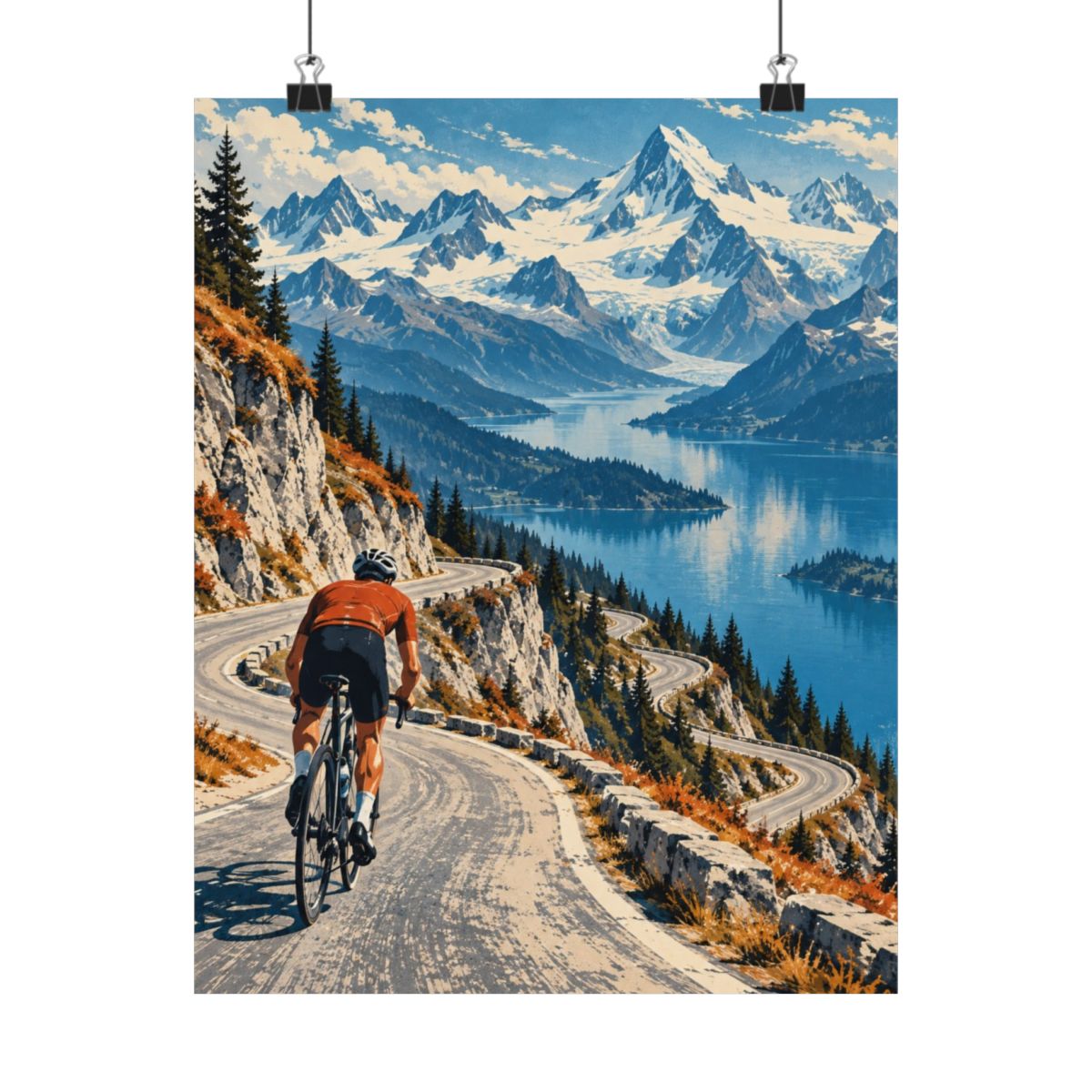 Alpine Cyclist Climb Poster product view 7