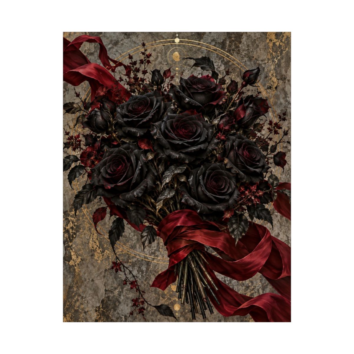Black Roses and Red Ribbon Poster product view 8