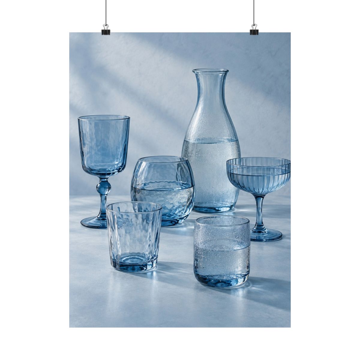 Blue Glassware Still Life Poster product view 1