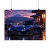 Blue RX-7 at Fuji Night Poster product view 7