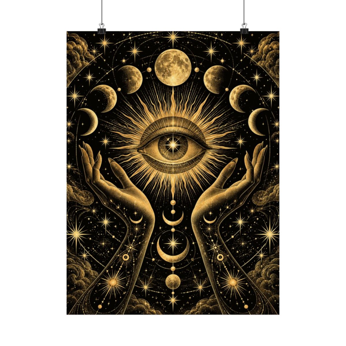 Celestial Eye and Hands Poster product view 1