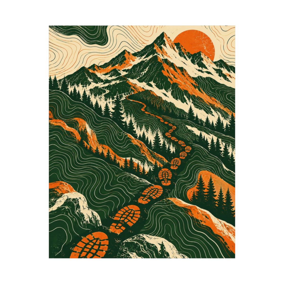 Hiking Contour Map Poster product view 5