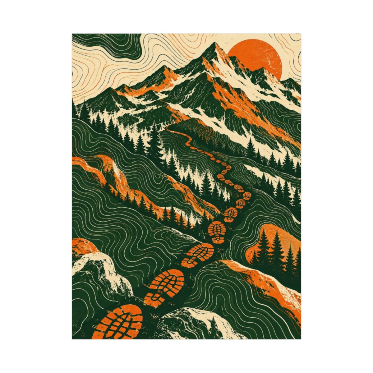 Hiking Contour Map Poster product view 2