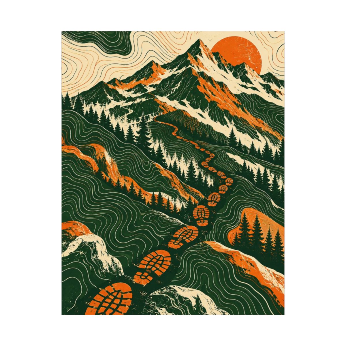 Hiking Contour Map Poster product view 8