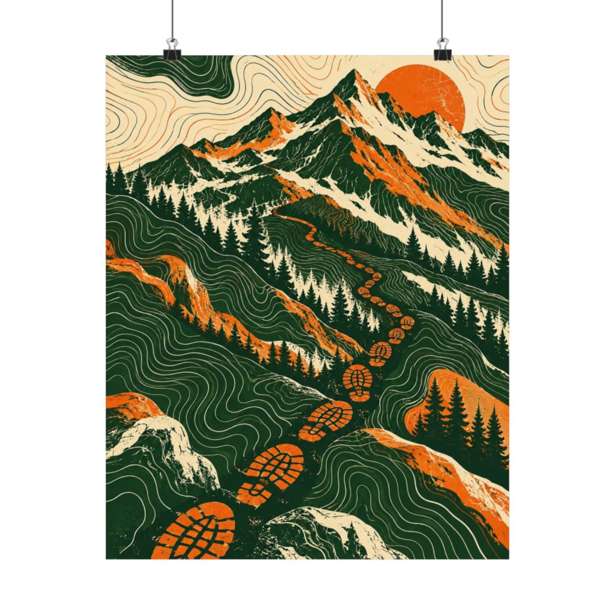 Hiking Contour Map Poster product view 4
