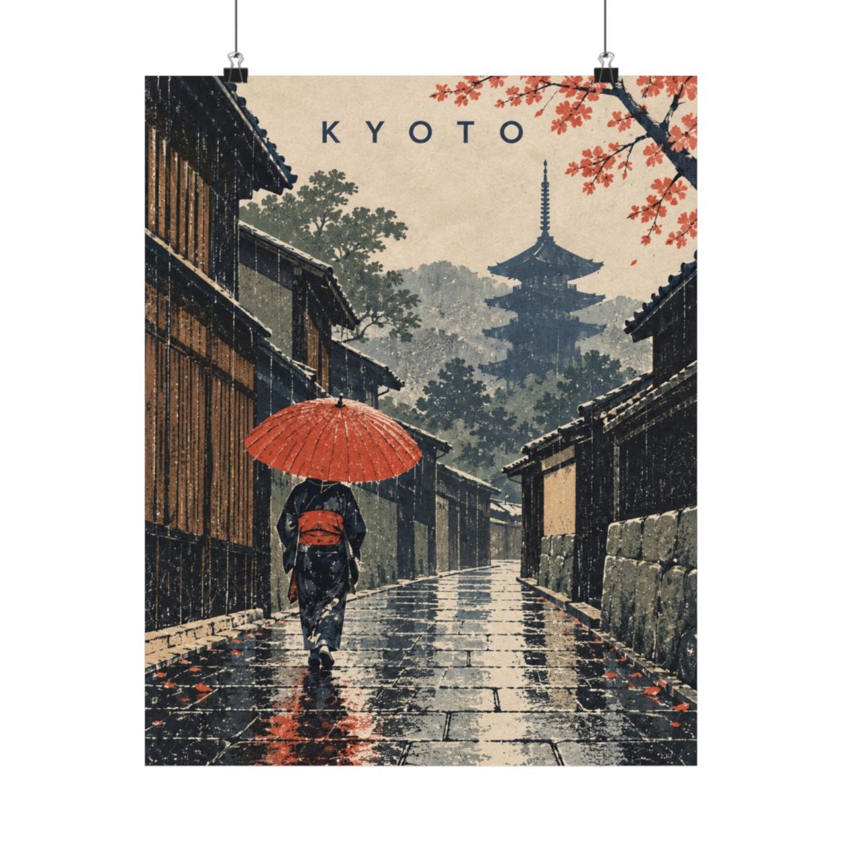 Kyoto Rainy Lane Poster product view 4