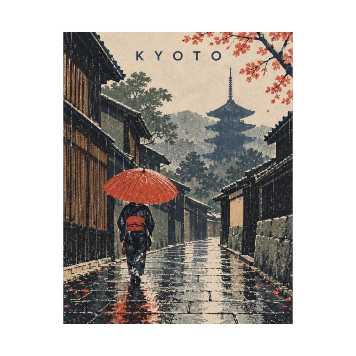 Kyoto Rainy Lane Poster product view 8