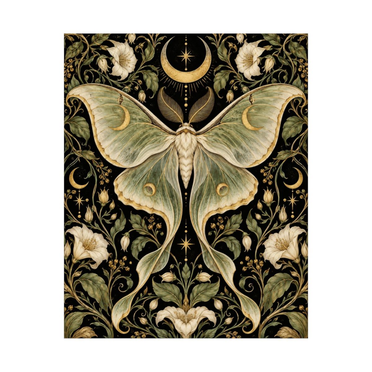 Luna Moth Art Nouveau Poster product view 5