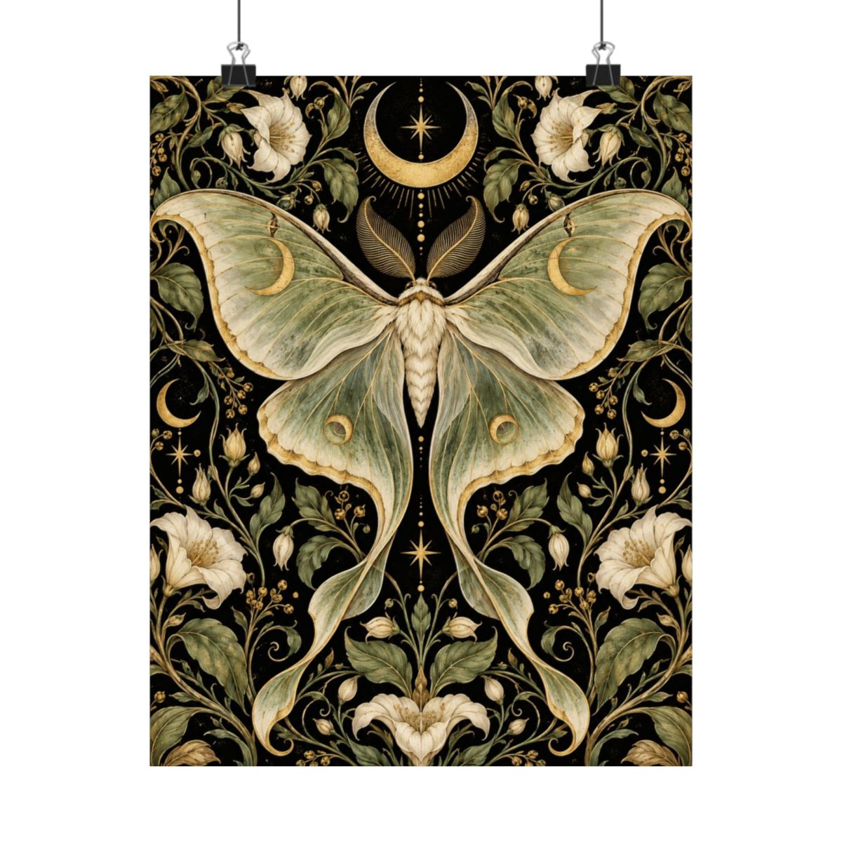 Luna Moth Art Nouveau Poster product view 7
