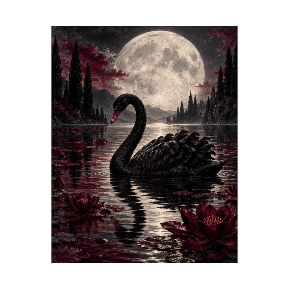 Moonlit Black Swan Poster product view 8