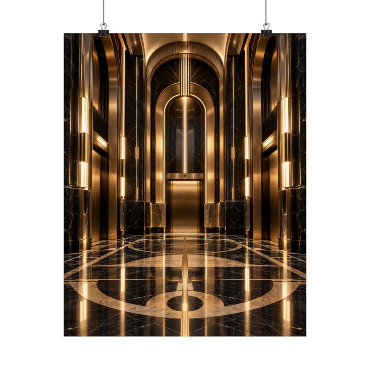 Neo Deco Elevator Lobby Poster product view 4