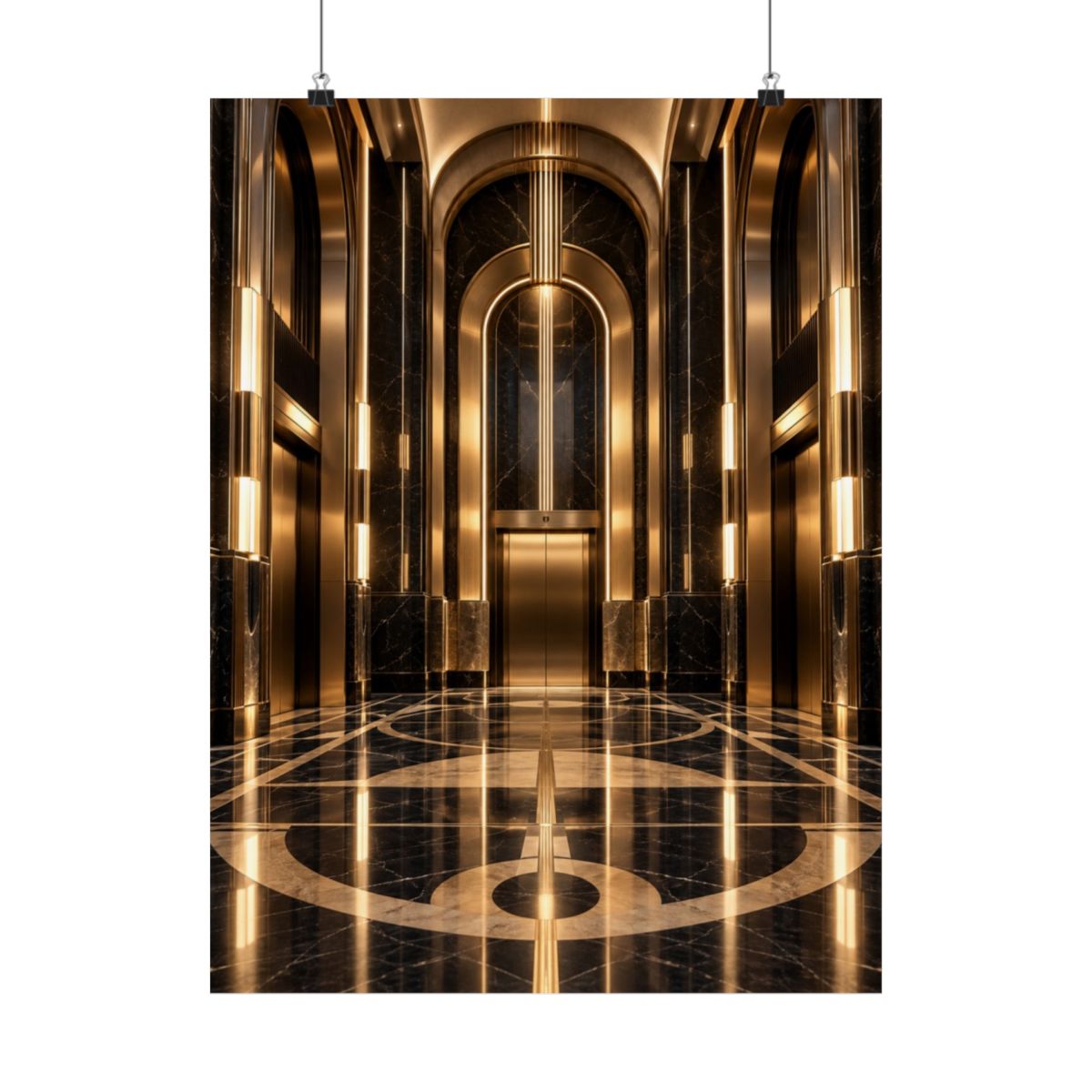 Neo Deco Elevator Lobby Poster product view 1