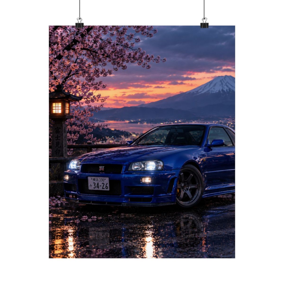 Nissan GT-R at Fuji Sunset Poster product view 4