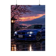 Nissan GT-R at Fuji Sunset Poster product view 1