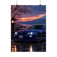 Nissan GT-R at Fuji Sunset Poster product view 1