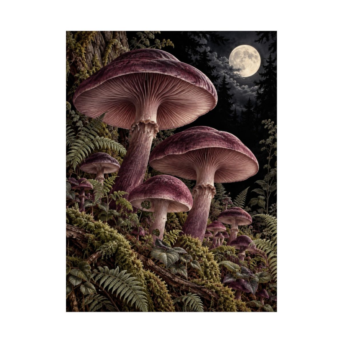 Nocturnal Mushroom Forest Poster product view 2