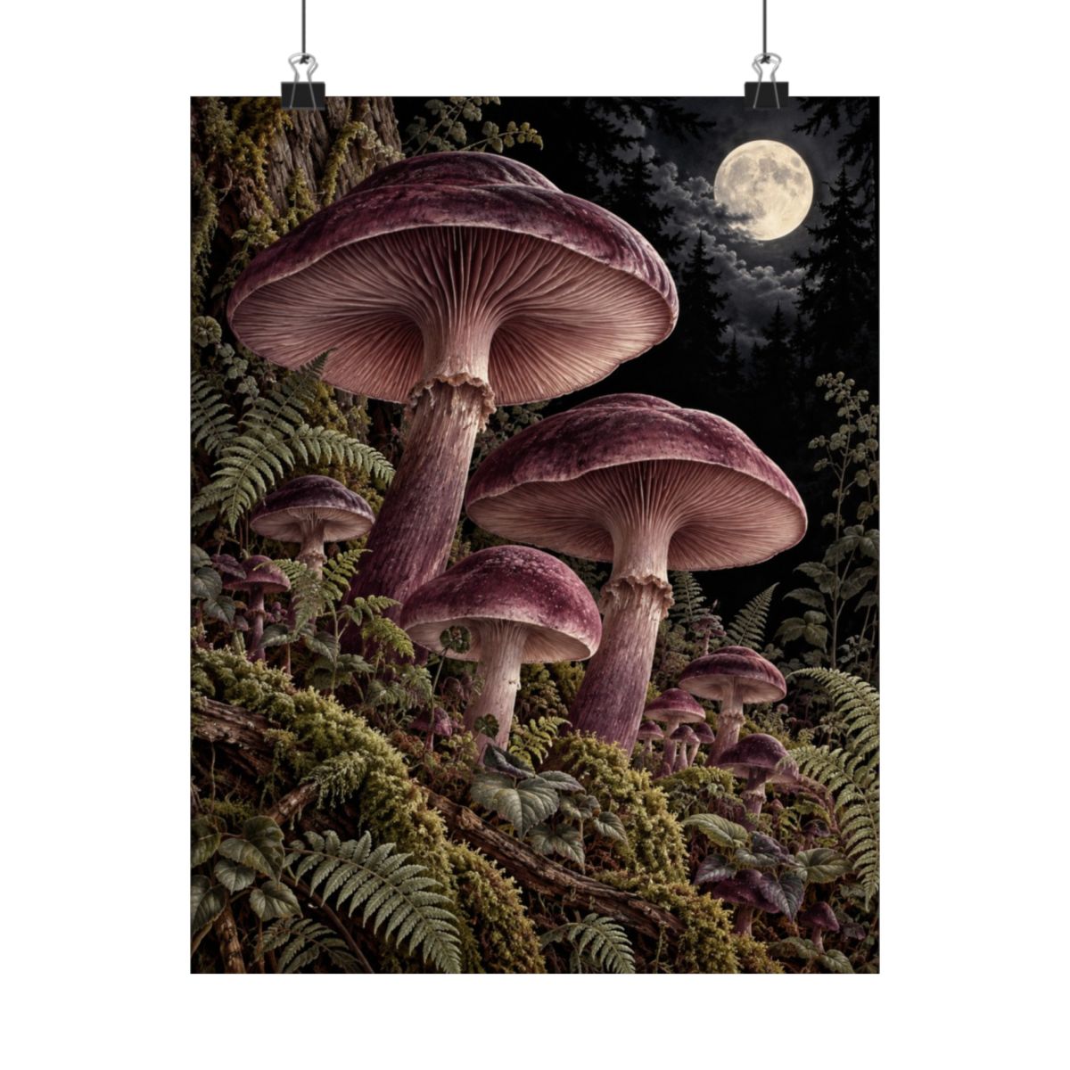 Nocturnal Mushroom Forest Poster product view 7