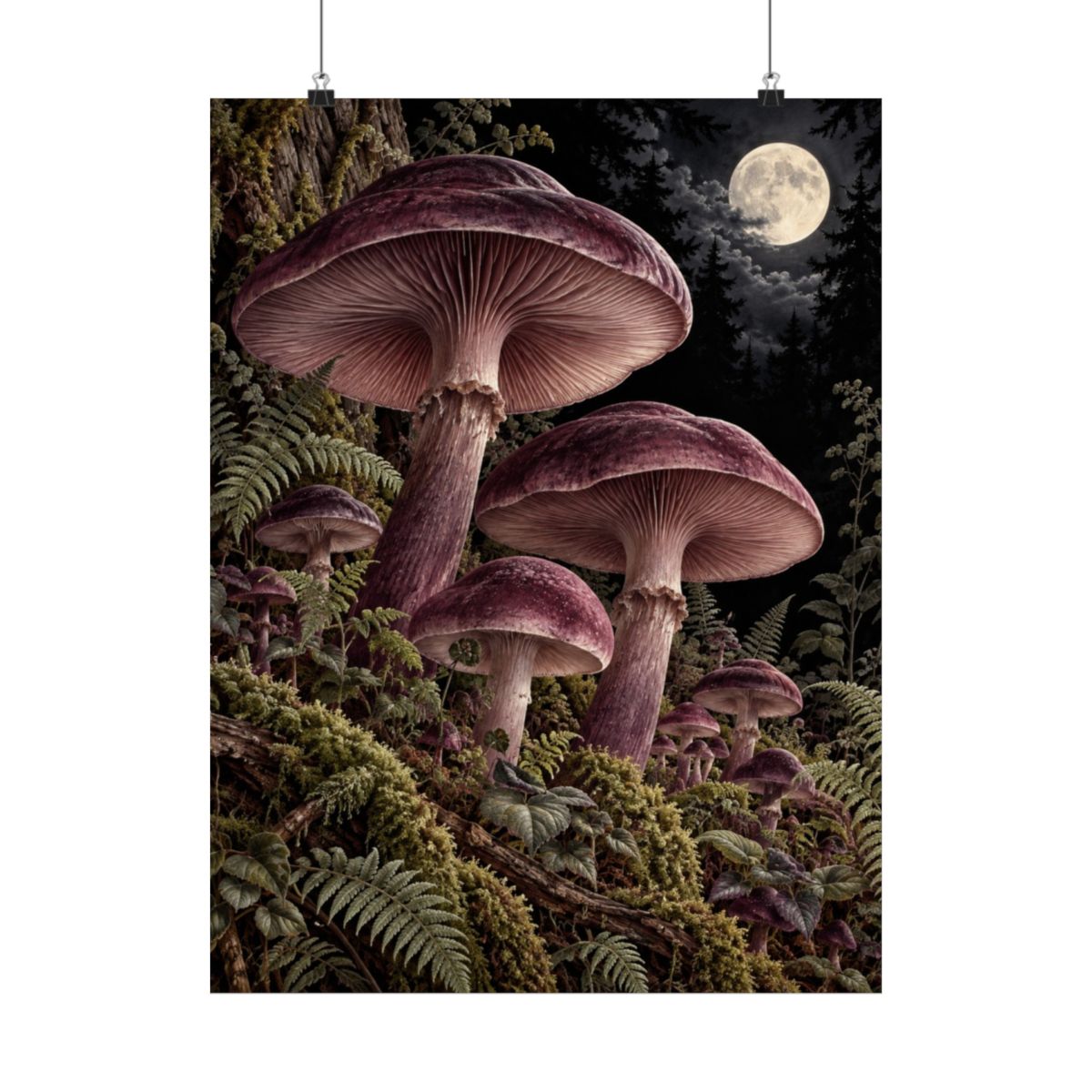 Nocturnal Mushroom Forest Poster product view 1
