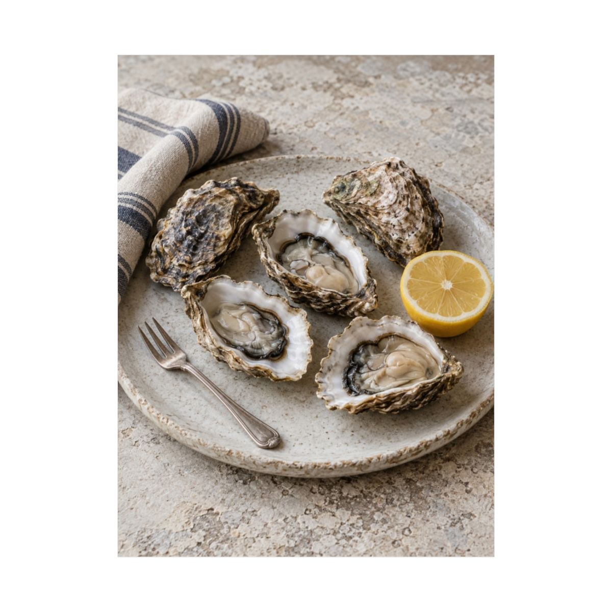 Oyster and Linen Still Life Poster product view 2