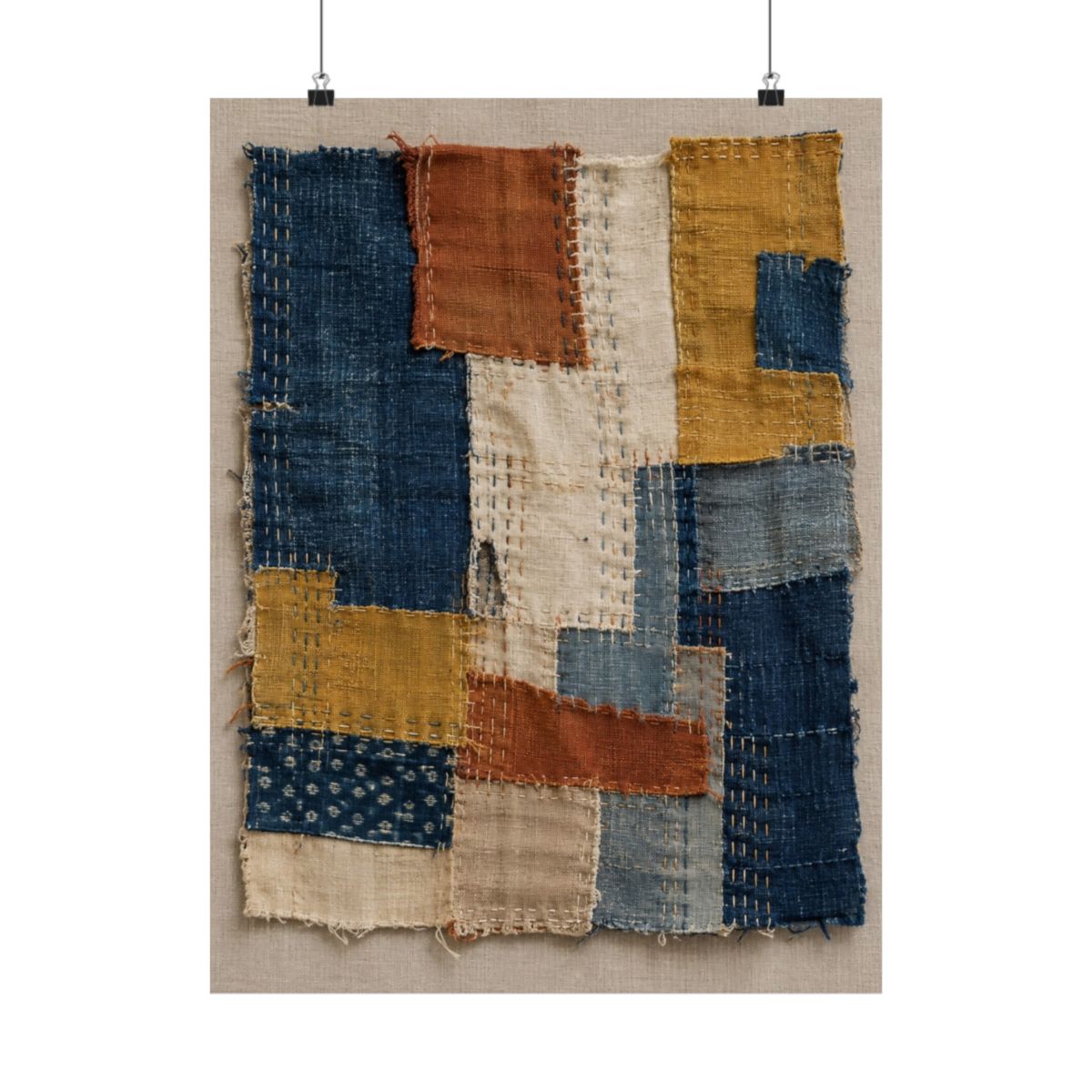 Patchwork Mending Textile Poster product view 1