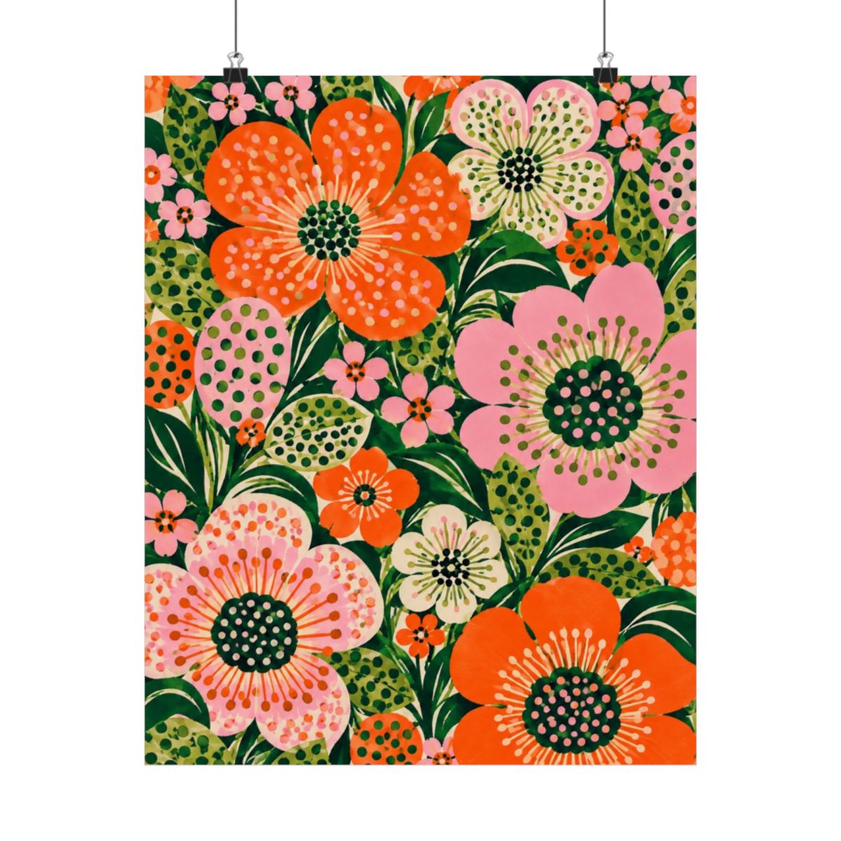 Polka Dot Flower Garden Poster product view 4