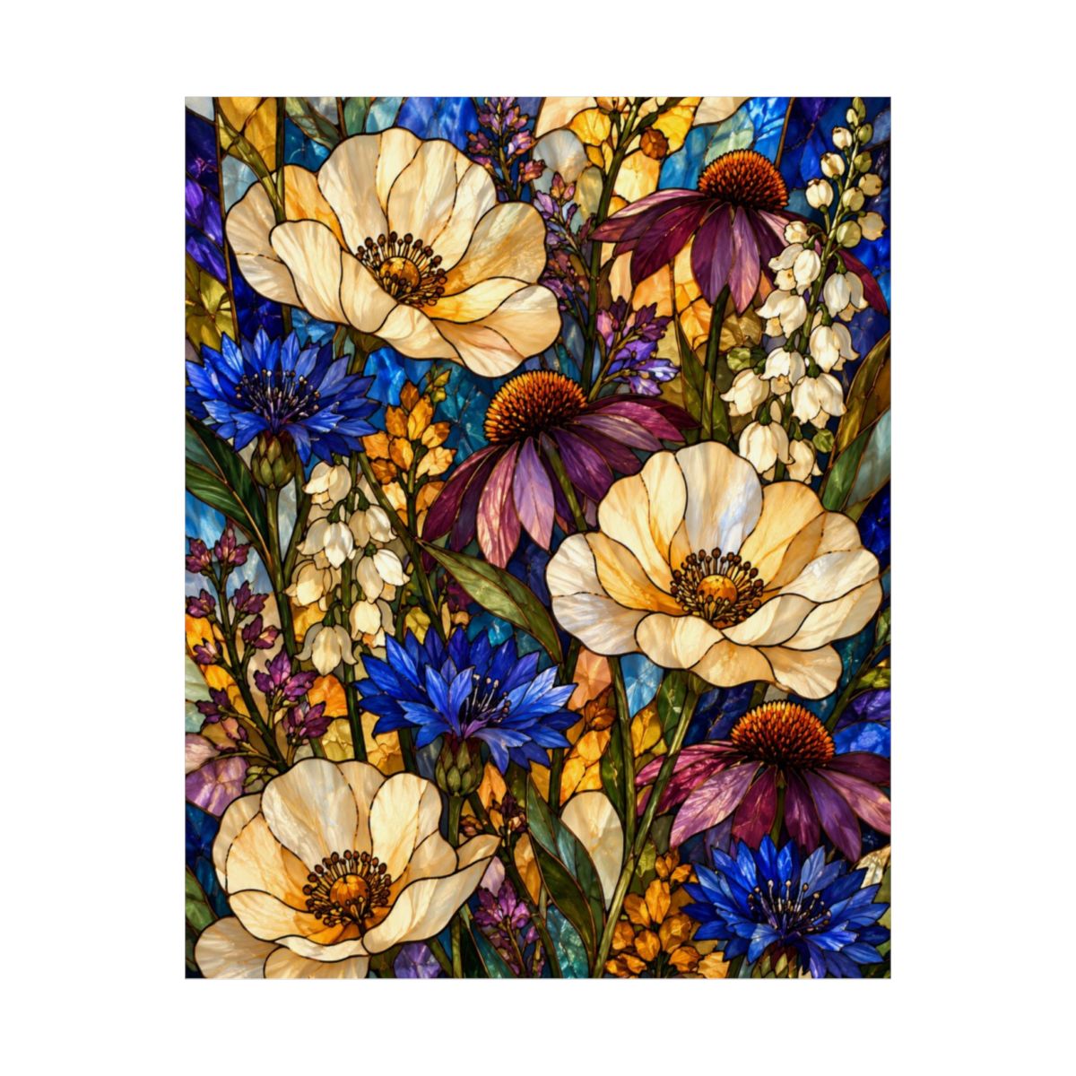 Stained Glass Wildflowers Poster product view 5