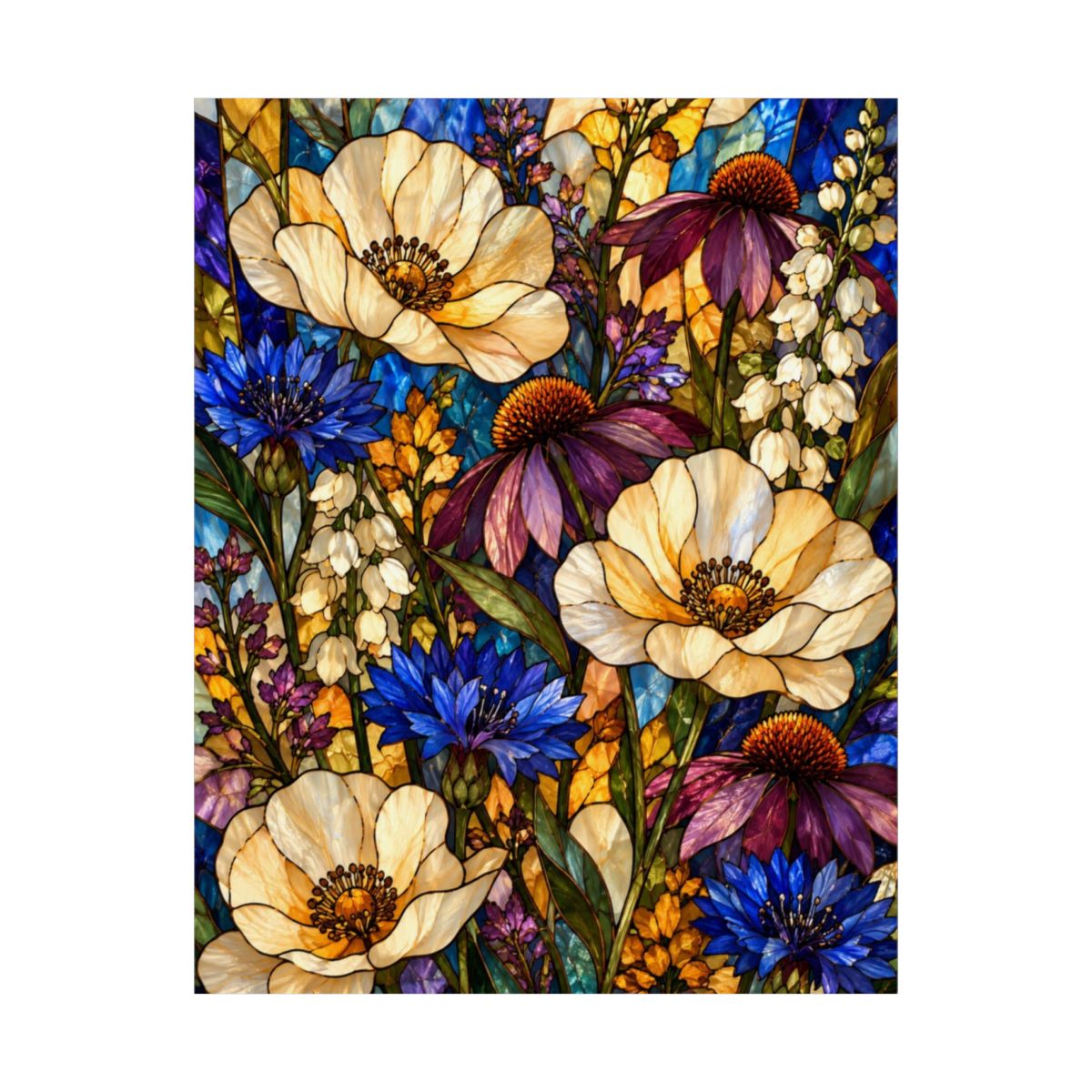 Stained Glass Wildflowers Poster product view 8